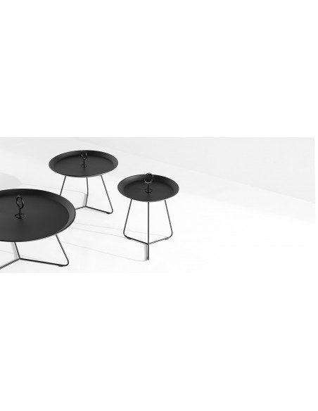 Table d'appoint EYELET gris - diam 70cm