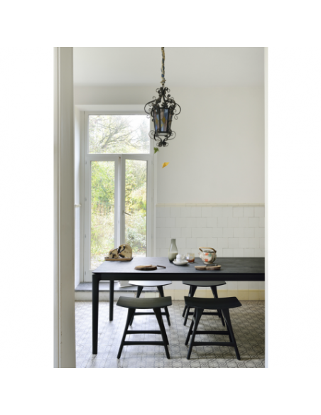 TABLE BOK EN CHENE NOIR VERNI