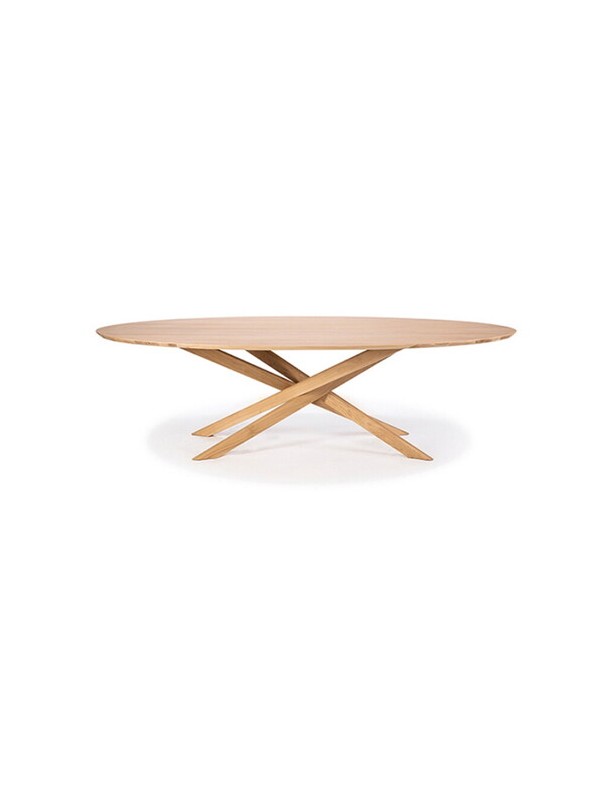 TABLE BASSE MIKADO EN CHENE - OVALE