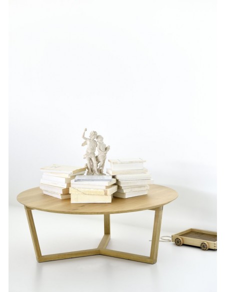TABLE BASSE TRIPOD EN CHENE VERNI