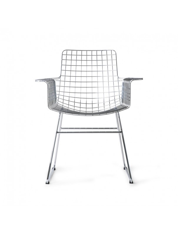 FAUTEUIL AVEC ACCOUDOIRS METAL CHROME