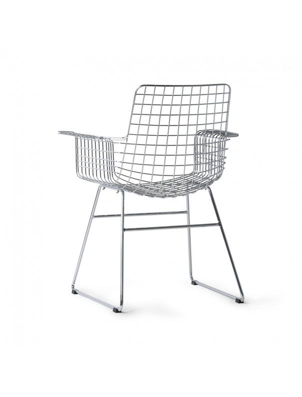 FAUTEUIL AVEC ACCOUDOIRS METAL CHROME