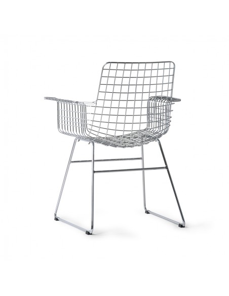 FAUTEUIL AVEC ACCOUDOIRS METAL CHROME