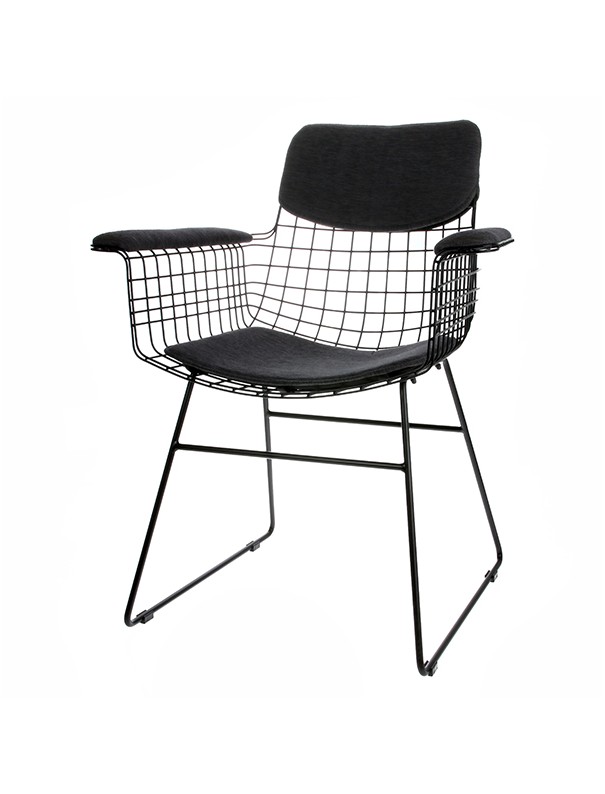 FAUTEUIL AVEC ACCOUDOIRS METAL CHROME