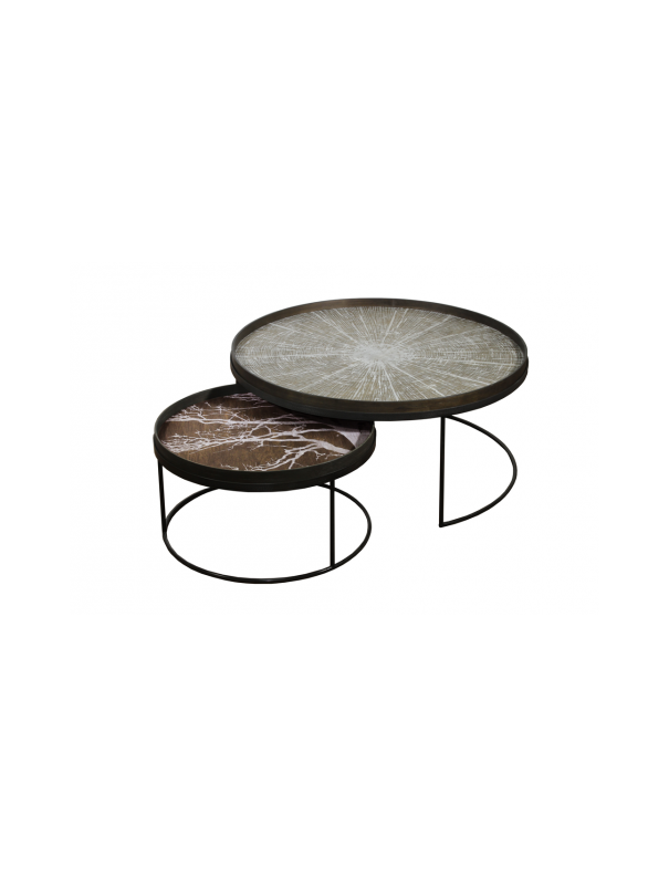 SET DE 2 TABLES BASSES RONDES L/XL