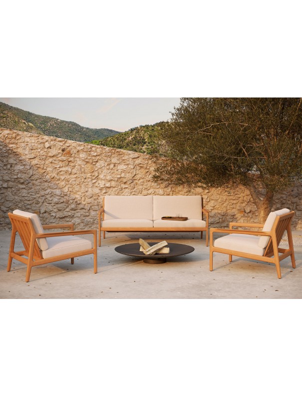 CANAPE JACK OUTDOOR EN TECK OFF WHITE - 2 PLACES