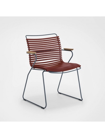 Fauteuil Click lamelles paprika