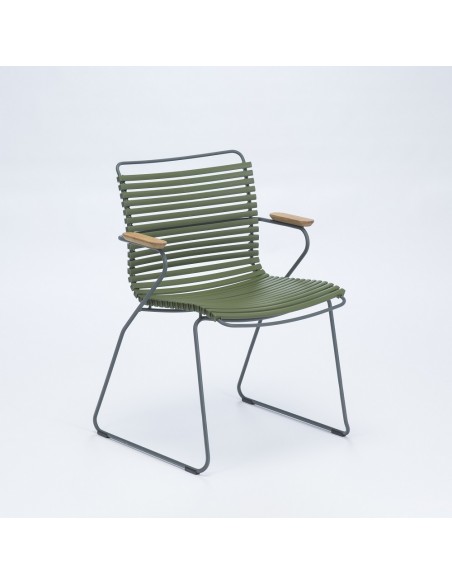 Fauteuil Click lamelles vert olive