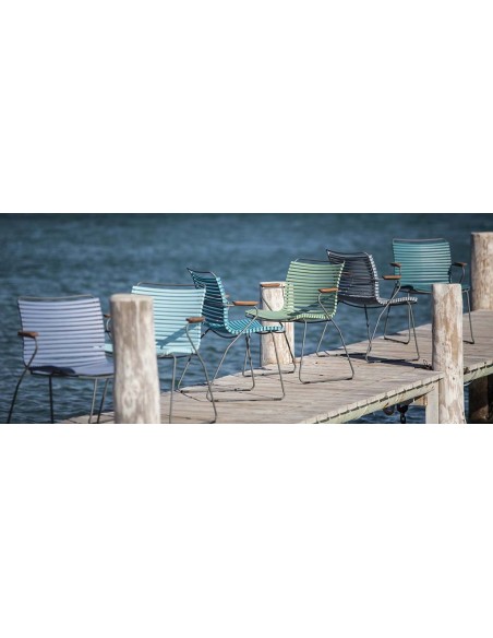 Fauteuil Click lamelles vert olive