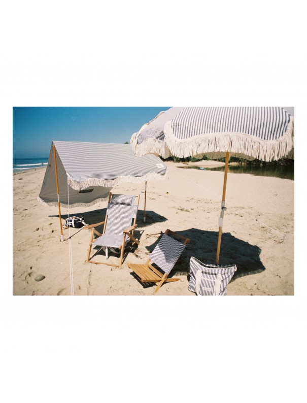 TENTE DE PLAGE PREMIUM RAYEE BLEU MARINE