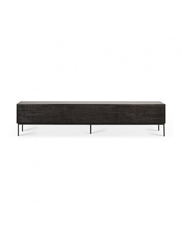 MEUBLE TV GROOVES TECK VERNIS NOIR