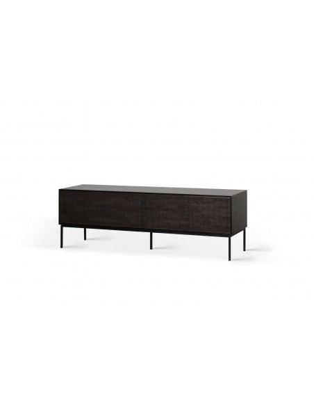 MEUBLE TV GROOVES TECK VERNIS NOIR