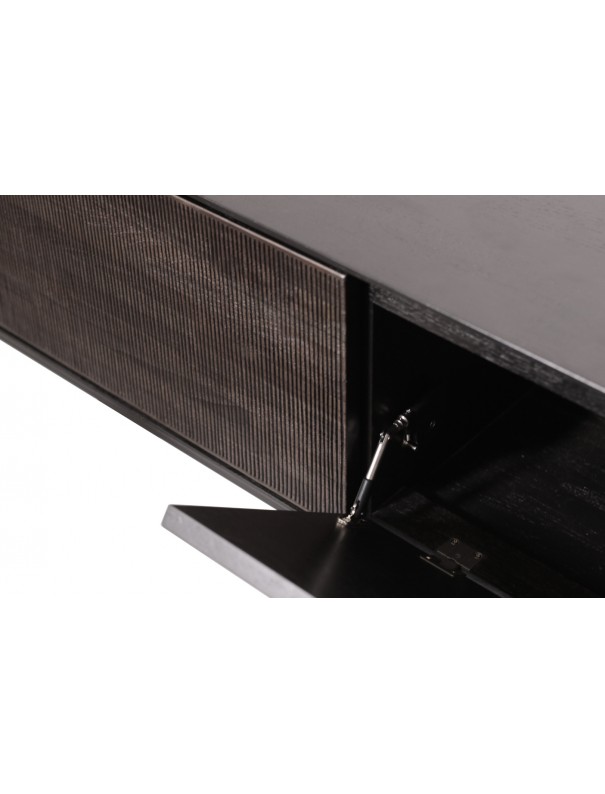 MEUBLE TV GROOVES TECK VERNIS NOIR