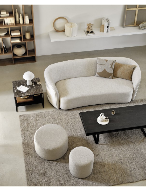 POUF BARROW OFF WHITE - H.35cm