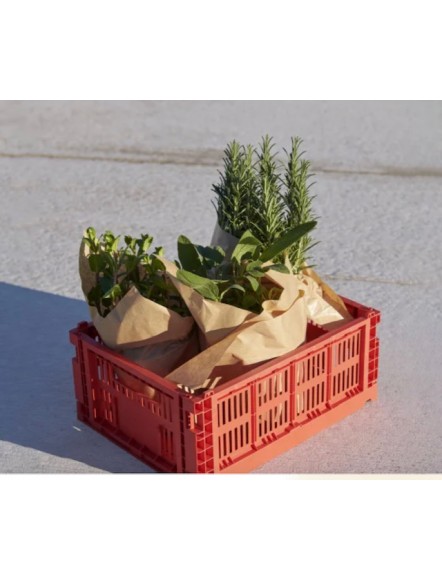 PANIER EMPILABLE & PLIABLE ROUGE