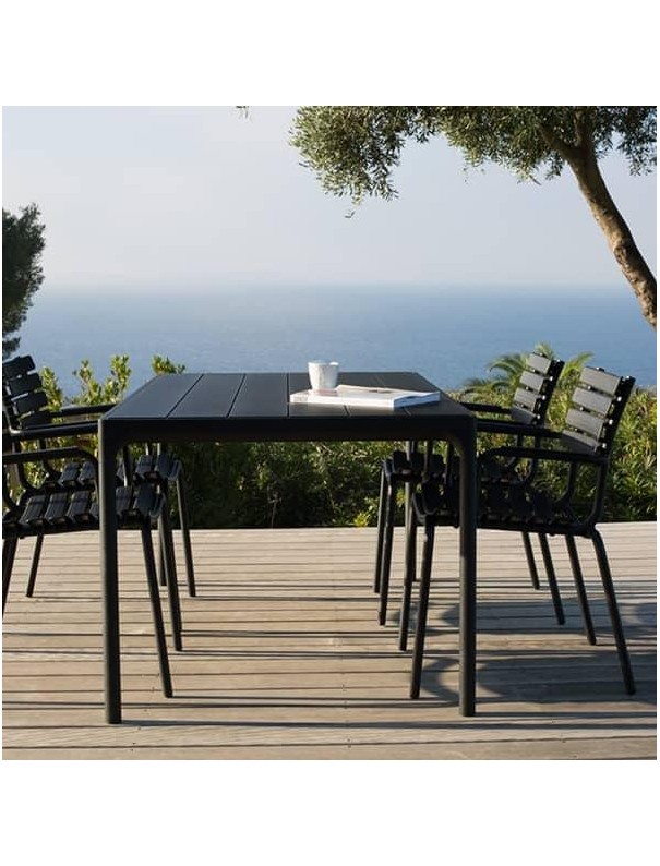 TABLE FOUR ALUMINIUM & BAMBOU 160x90 cm