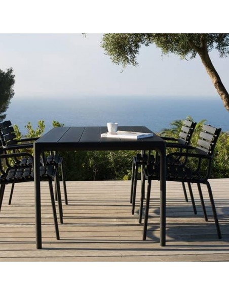 TABLE FOUR ALUMINIUM & BAMBOU 160x90 cm