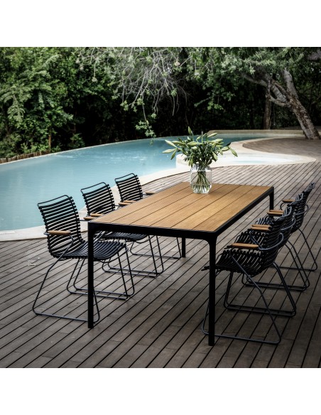 TABLE FOUR ALUMINIUM & BAMBOU 160x90 cm
