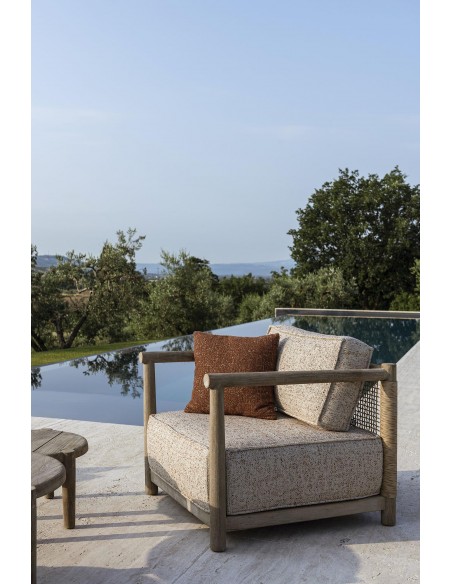 TABLE ABE TECK NATUREL GRIS 285x120x75