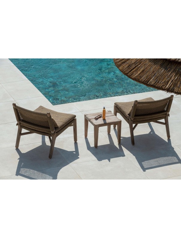 TABLE ABE TECK NATUREL GRIS 285x120x75