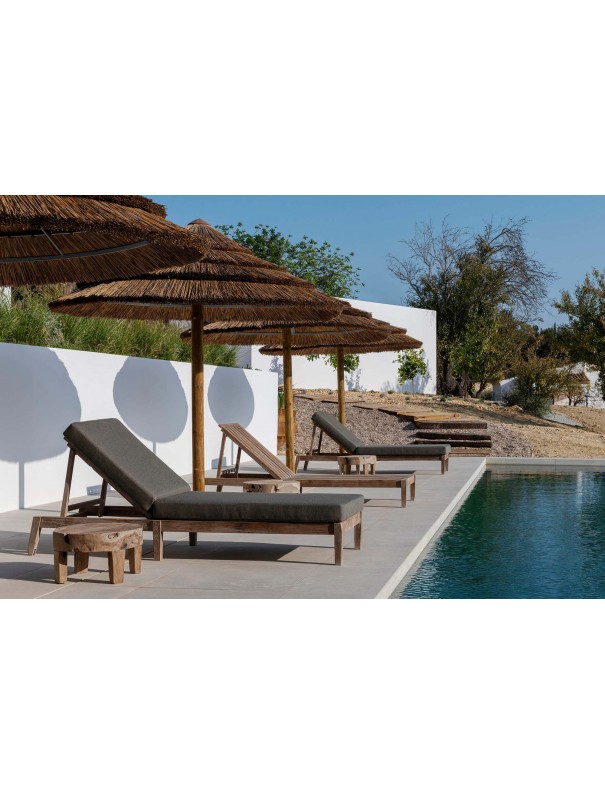 TABLE ABE TECK NATUREL GRIS 285x120x75