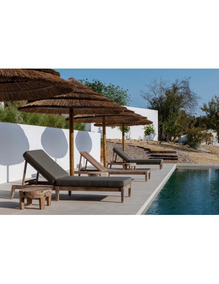 TABLE ABE TECK NATUREL GRIS 285x120x75