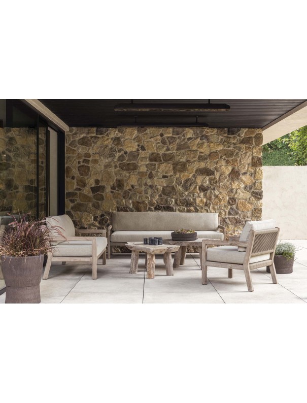 TABLE ABE TECK NATUREL GRIS 285x120x75