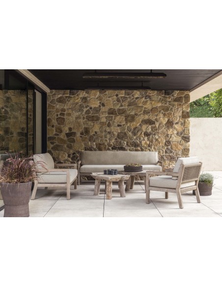 TABLE ABE TECK NATUREL GRIS 285x120x75