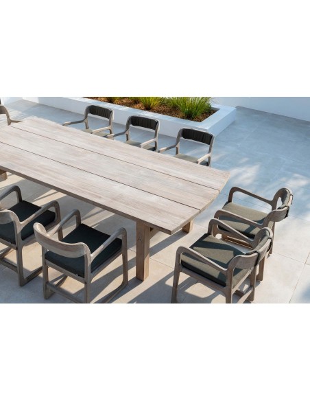 TABLE ABE TECK NATUREL GRIS 285x120x75