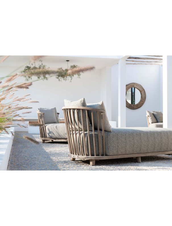 TABLE ABE TECK NATUREL GRIS 285x120x75