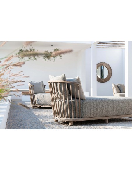 TABLE ABE TECK NATUREL GRIS 285x120x75