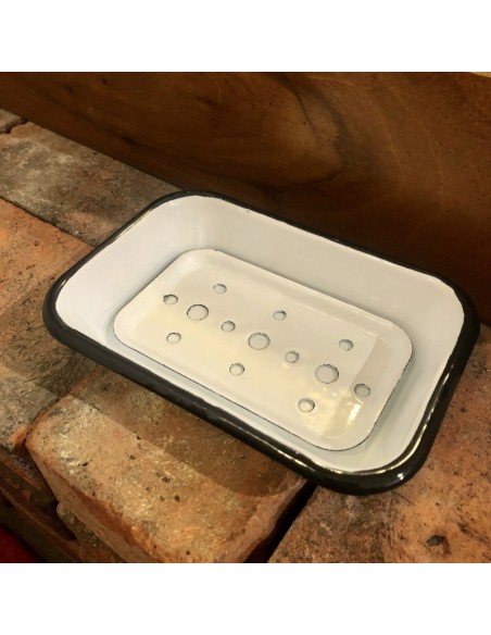 PORTE SAVON EMAIL BLANC