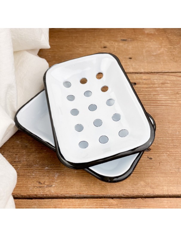 PORTE SAVON EMAIL BLANC