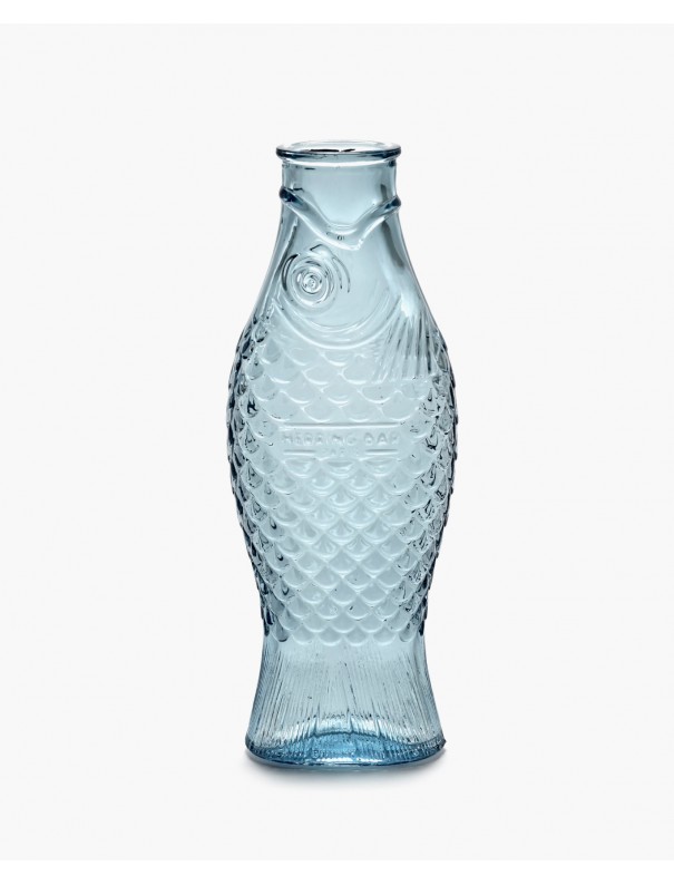 BOUTEILLE TRANSPARENTE BLEU CIEL FISH & FISH