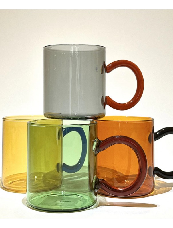 MUG 350 VERRE GRIS SMOKE ANSE AMBRE