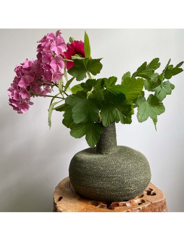 VASE ABACA OLIVE