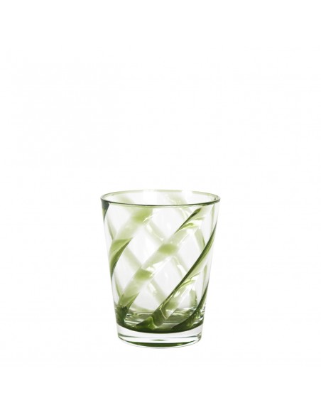 VERRE EN METHACRYLATE SPIRALE VERT