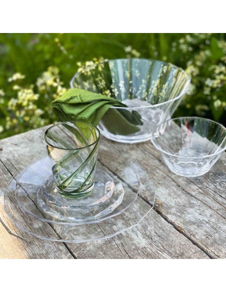 VERRE EN METHACRYLATE SPIRALE VERT