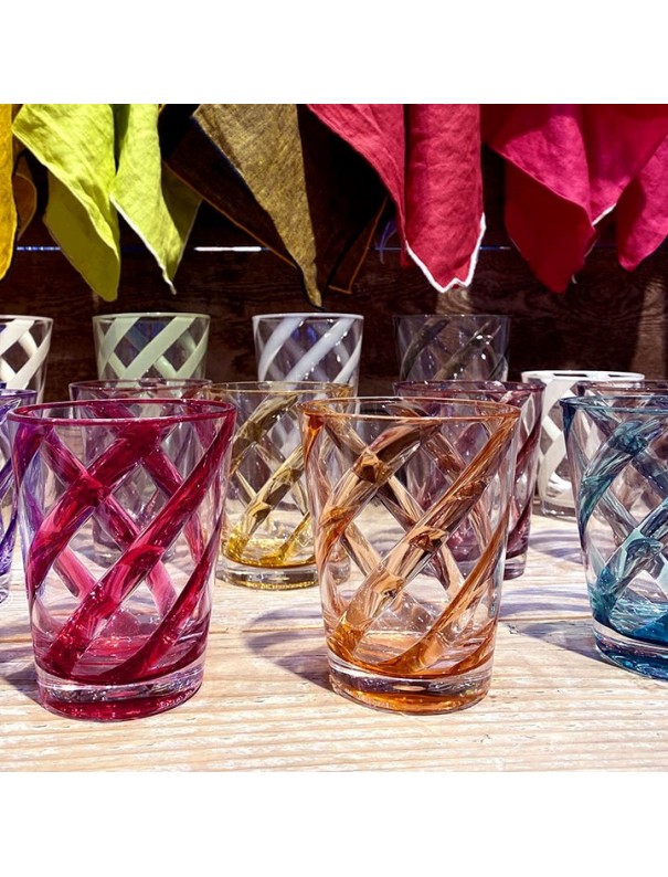 VERRE SPIRALE ORANGE
