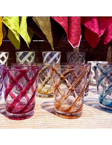 VERRE SPIRALE ORANGE