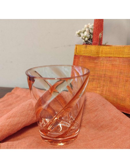 VERRE SPIRALE ORANGE