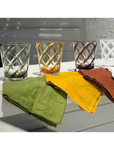 VERRE EN METHACRYLATE SPIRALE MOUTARDE 2