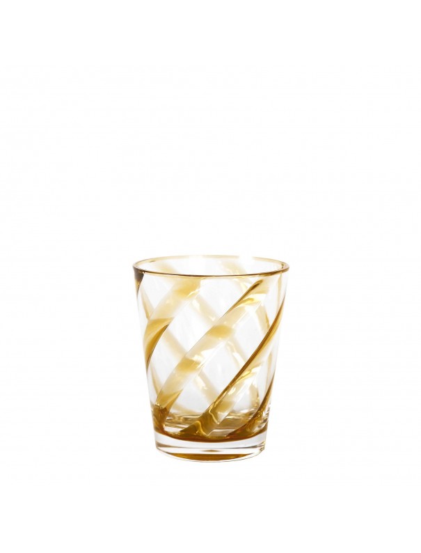 VERRE SPIRALE MOUTARDE