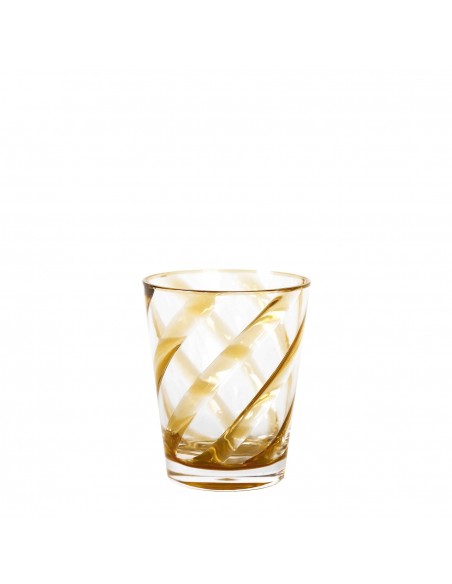 VERRE SPIRALE MOUTARDE