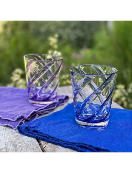VERRE SPIRALE BLEU