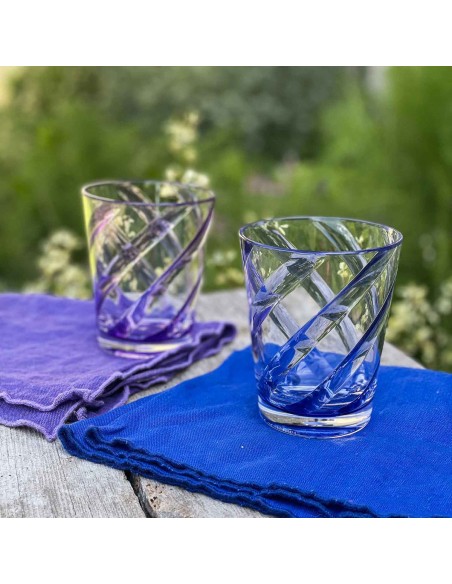 VERRE SPIRALE BLEU